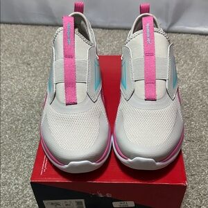 Reebok Kids Sneakers in White with Pink and Blue Accents